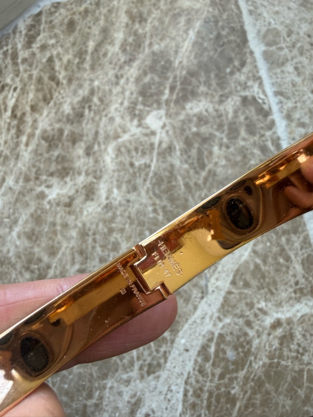 Hermes Clic  H Bracelet Baby Blue/Rose Gold - Picture 5 of 7